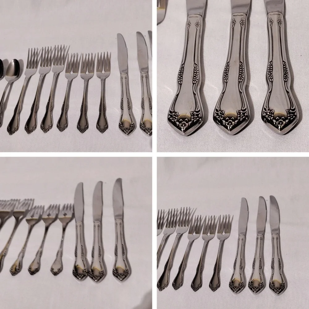 Wm A Rogers Oneida Mansfield Amadeus Stainless Flatware Set 15pc Ornate